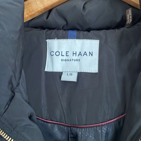 Cole Haan Long Signature Black Puffer Jacket - Picture 2 of 5